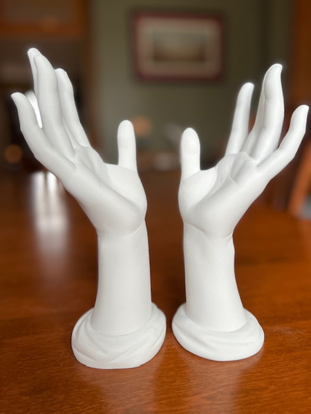 Set of Hands Sculptures Pair Drawing Study Artist Cast Tool Shade Learn